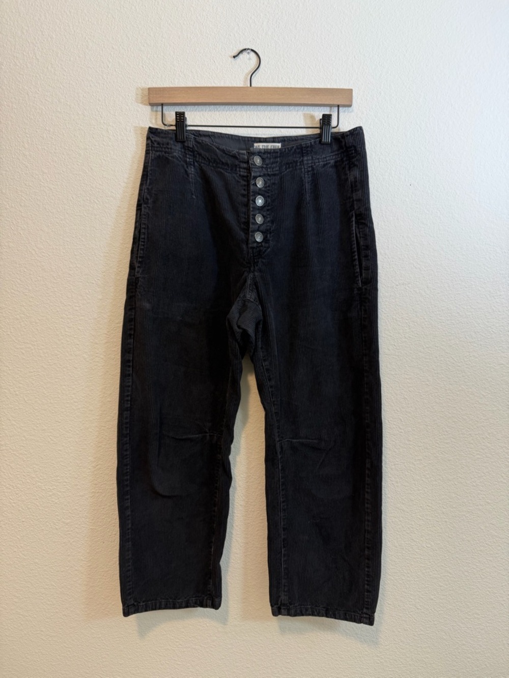 We the free - free people gray Corduroy Button-Fly Barrel Jeans